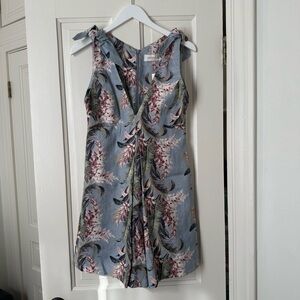 Zimmermann Blue Linen Floral Dress